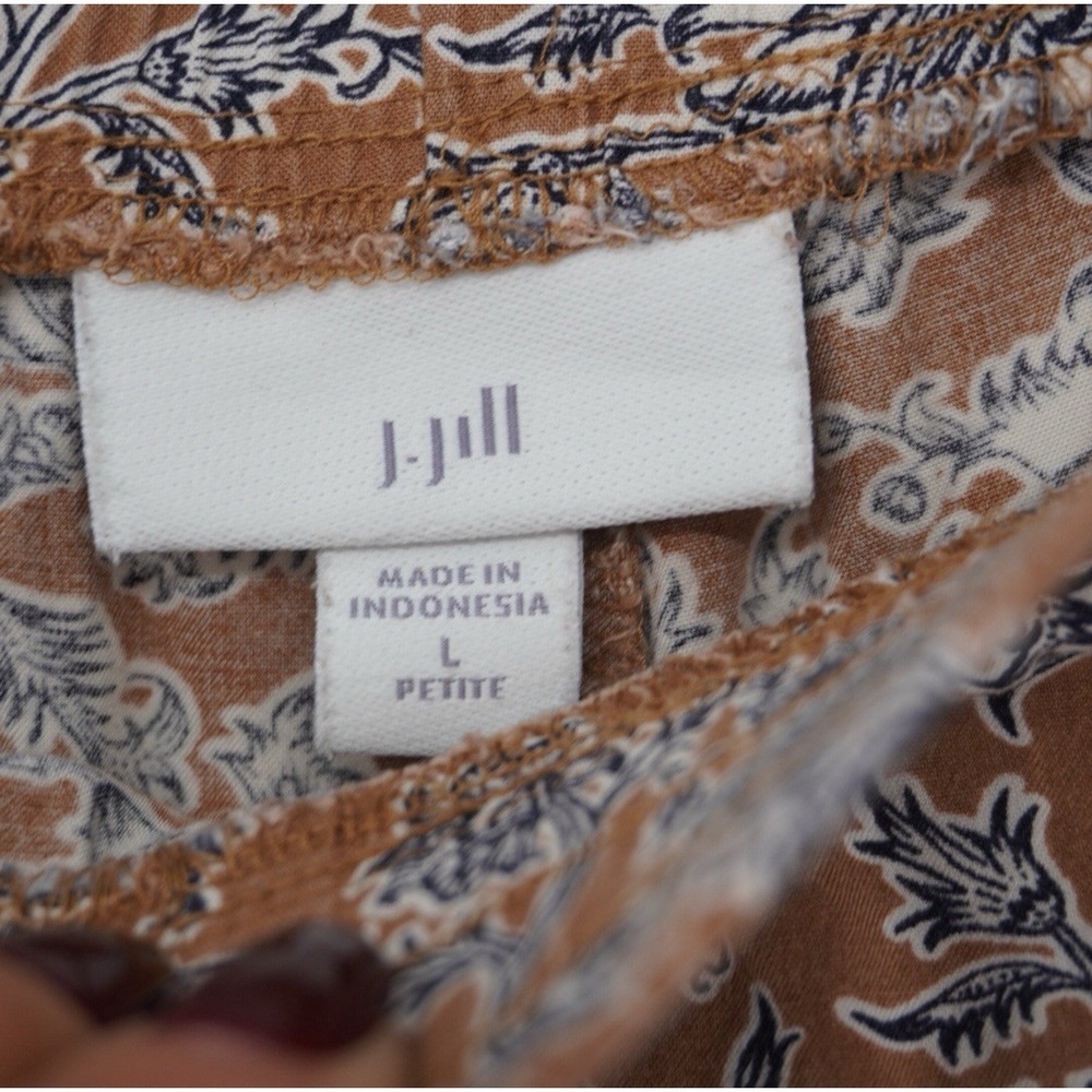 J Jill Pants Womens Large Petite Floral Wide Leg Bohemian Vacation Beach - Picture 7 of 11